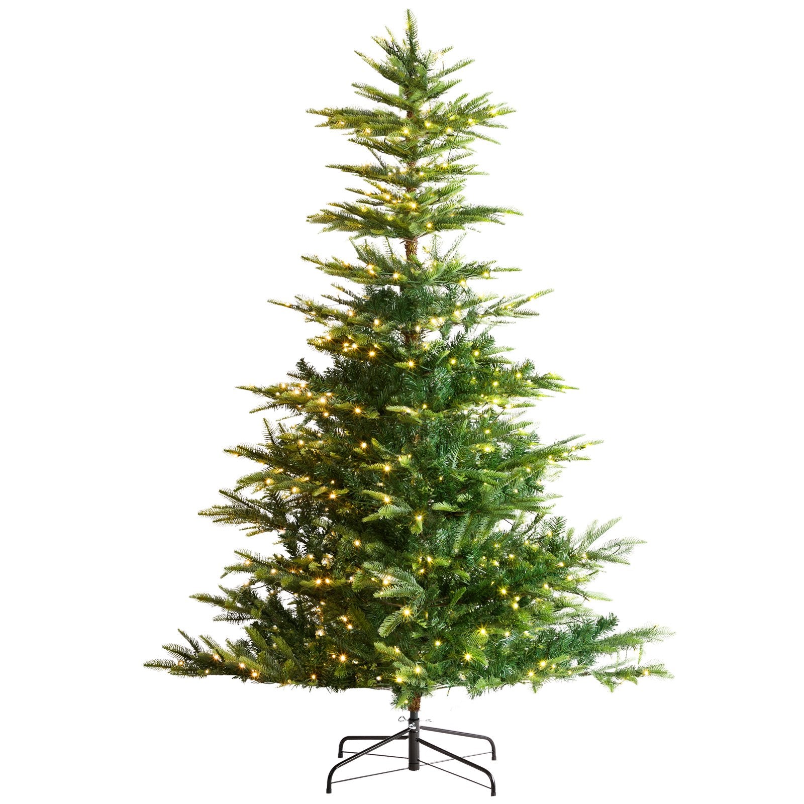 6.5ft Prelit Artificial Christmas Tree with 350 Warm White LED Lights, 900 Branch Tips, Metal Base for Home, Party, Office, Festive Decor