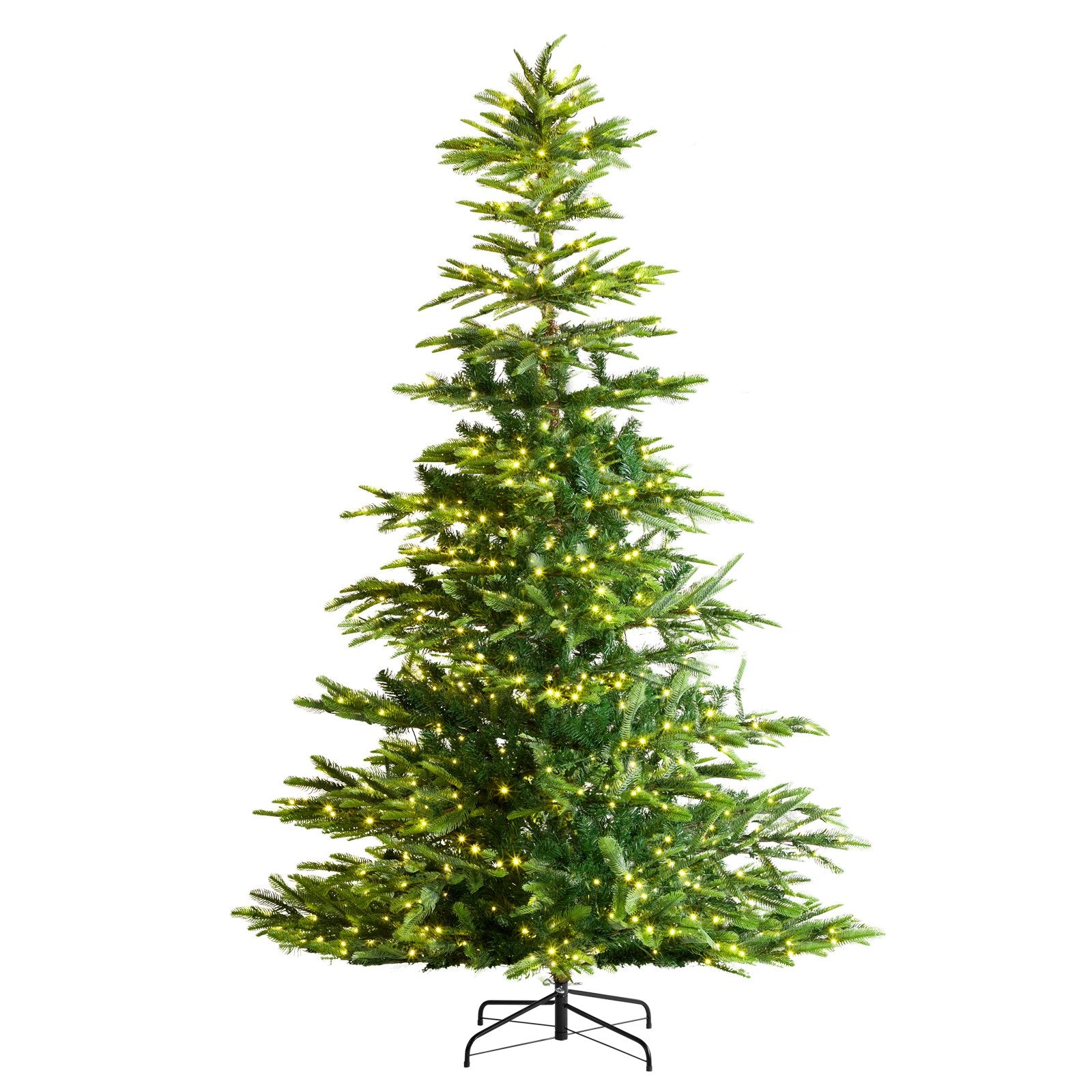 7.5ft Prelit Artificial Christmas Tree with 700 LED Lights | Lush 1319 Branch Tips | Sturdy Metal Base for Home, Office, Party Decor