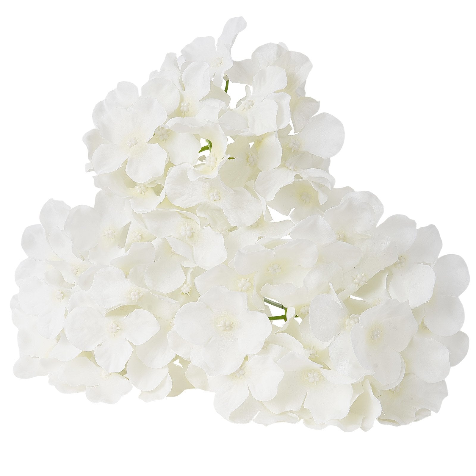 105-Piece White Silk Artificial Hydrangea Set - Realistic Faux Flowers for DIY Wedding Bouquets, Home Centerpieces, and Party Decor