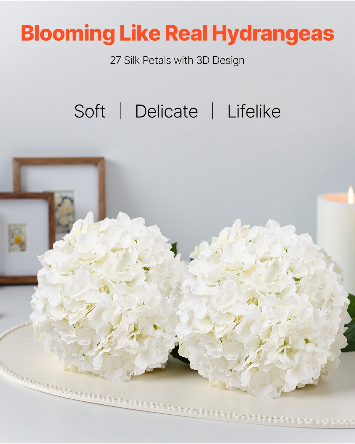 Elegant 205-Piece White Silk Hydrangea Set for DIY Wedding Bouquets, Home Centerpieces, and Party Table Decorations - Realistic Faux Flower Stems