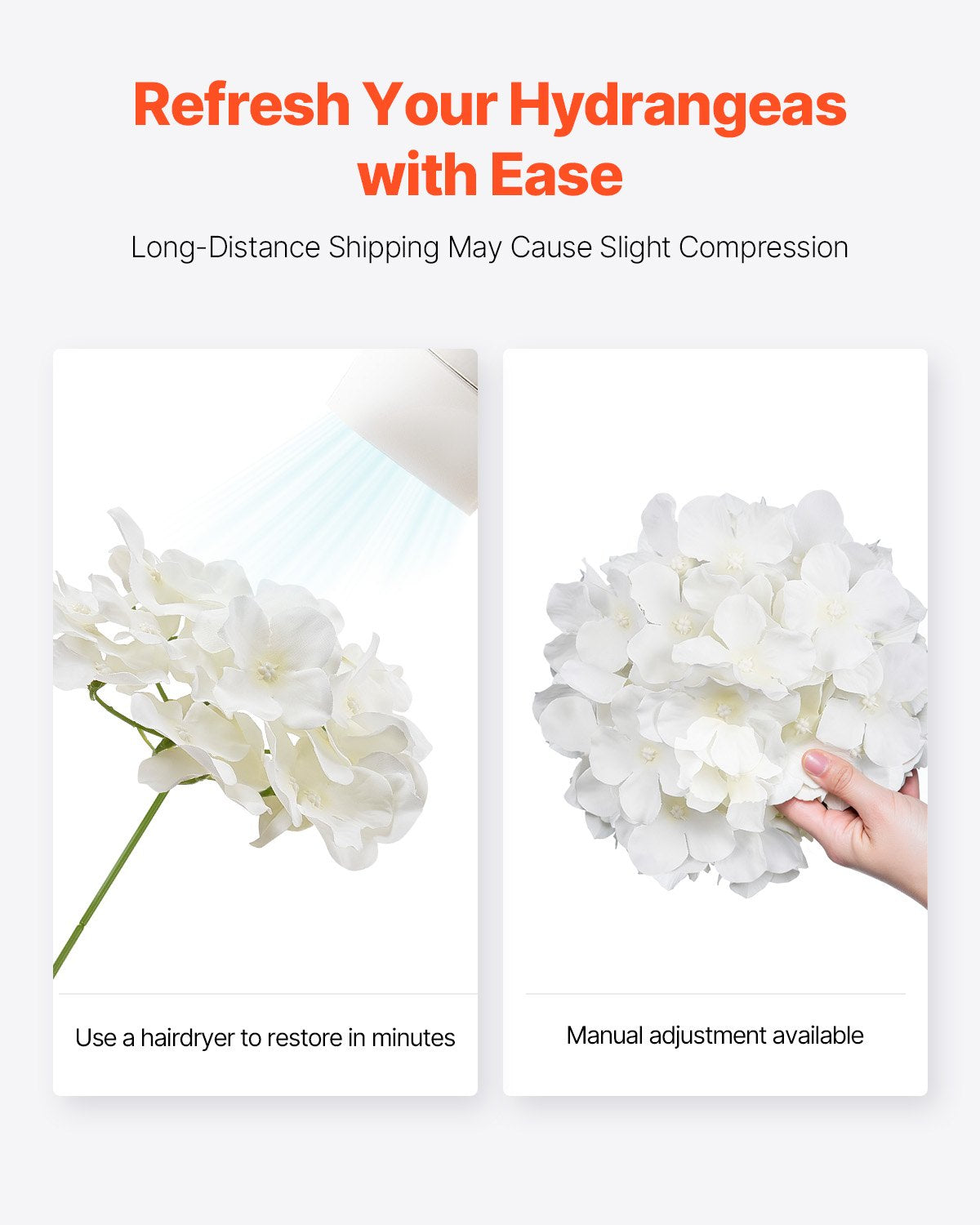 Elegant 205-Piece White Silk Hydrangea Set for DIY Wedding Bouquets, Home Centerpieces, and Party Table Decorations - Realistic Faux Flower Stems
