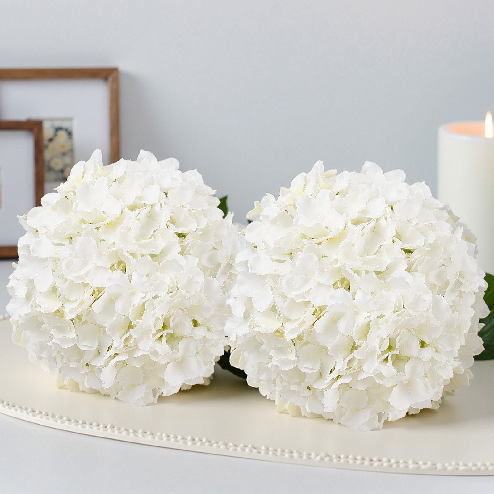 Elegant 205-Piece White Silk Hydrangea Set for DIY Wedding Bouquets, Home Centerpieces, and Party Table Decorations - Realistic Faux Flower Stems