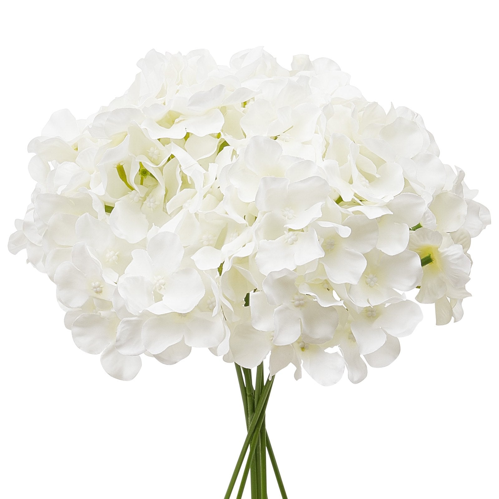 65-Piece White Silk Hydrangea Faux Flowers for DIY Wedding Bouquets, Bridal Showers, Home Centerpieces, and Party Table Decor
