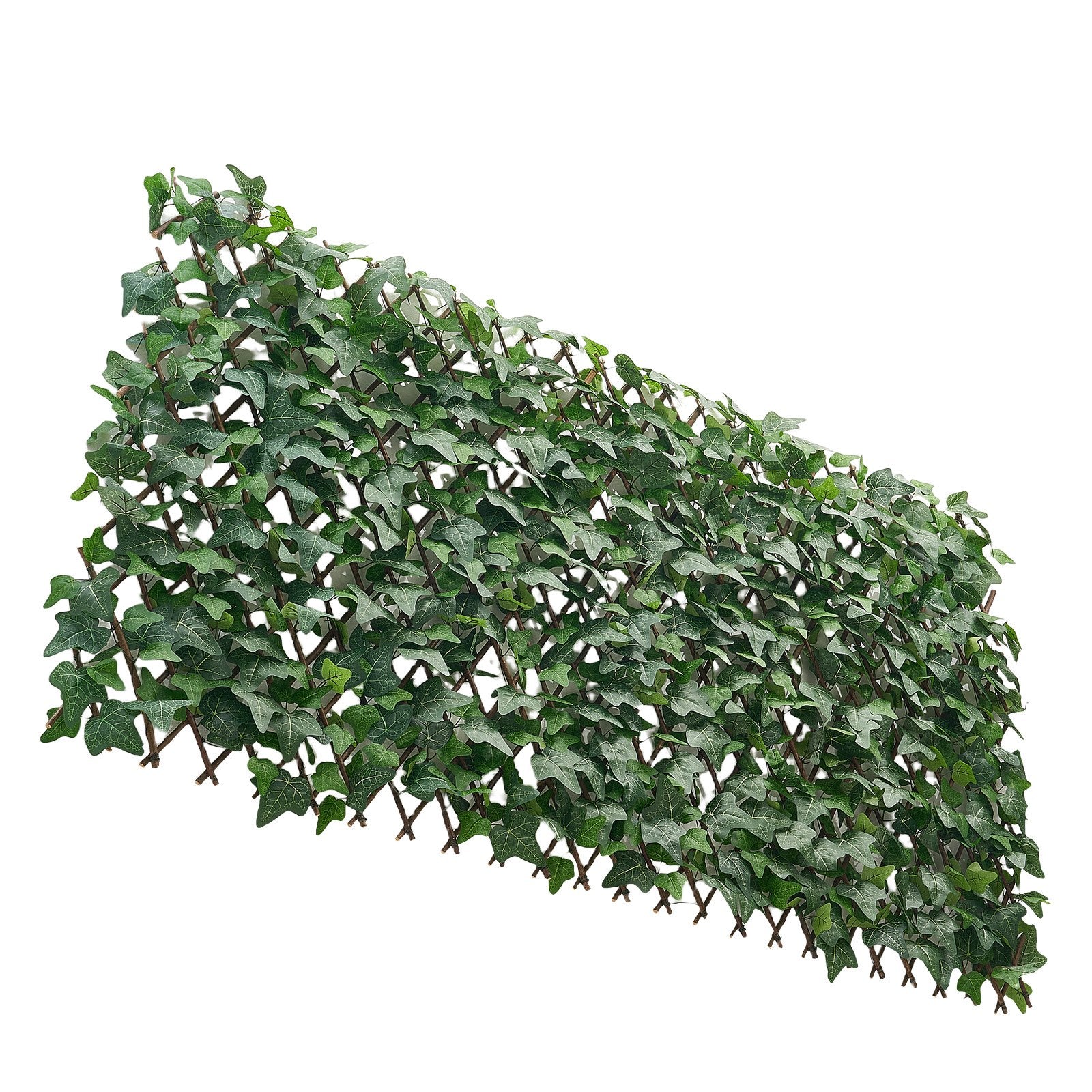 Expandable 25x126" Artificial Ivy Fence Screen - Realistic Faux Greenery Backdrop with Zip Ties for Balcony, Patio & Outdoor Privacy
