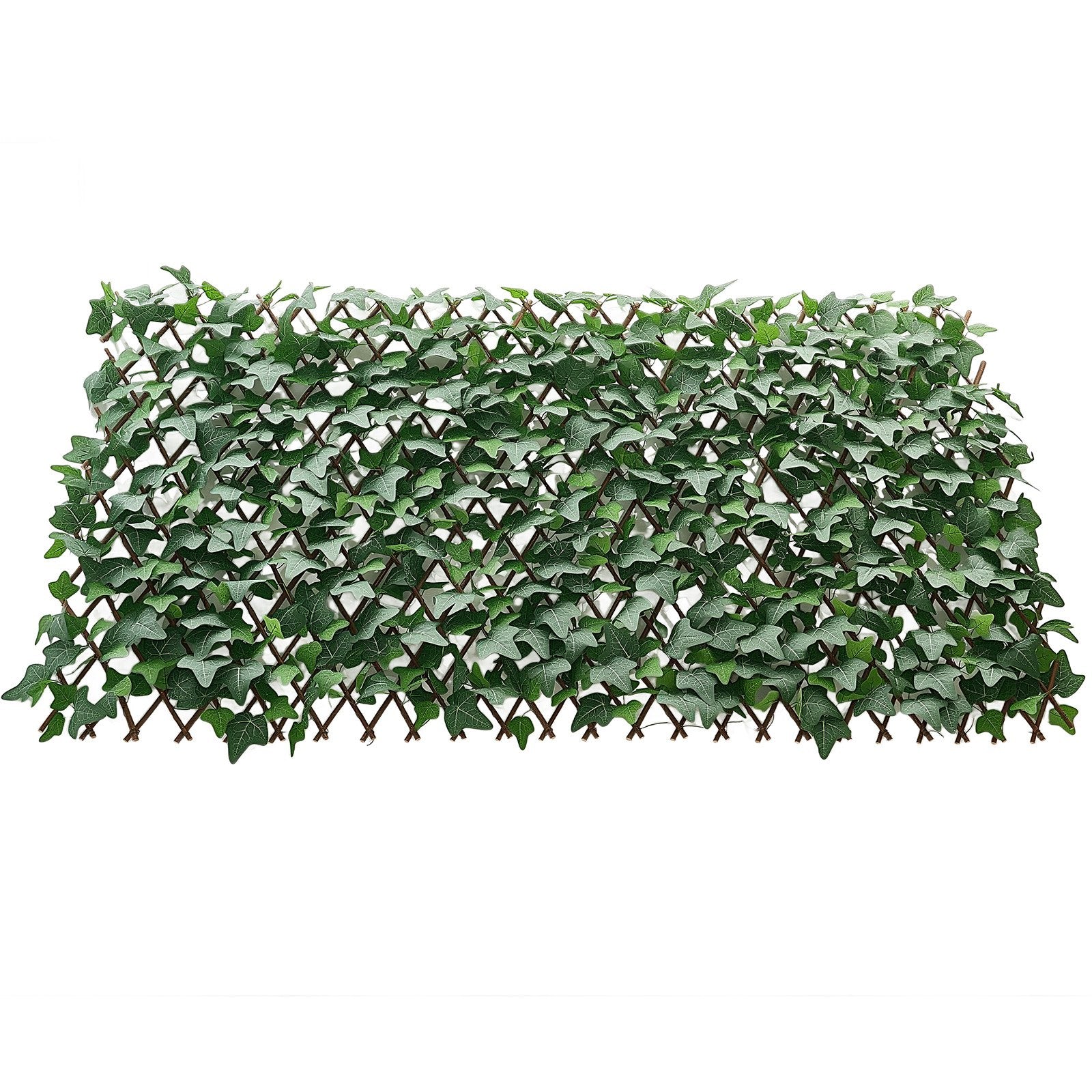 Expandable 25x126" Artificial Ivy Fence Screen - Realistic Faux Greenery Backdrop with Zip Ties for Balcony, Patio & Outdoor Privacy