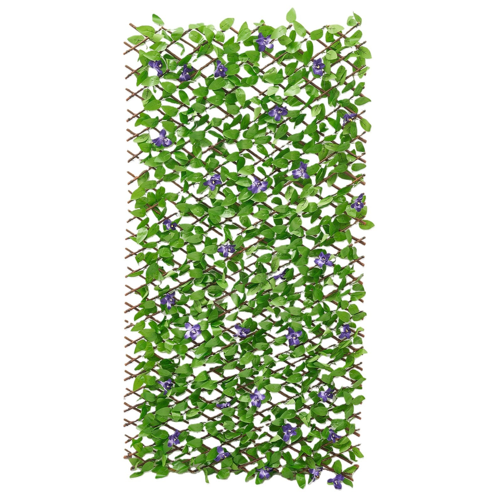 Expandable Ivy Privacy Screen, 25.5 x 122 in - Realistic Artificial Plant Wall with Zip Ties, Decorative Greenery for Outdoor Balcony, Patio, Faux Green Fence Backdrop