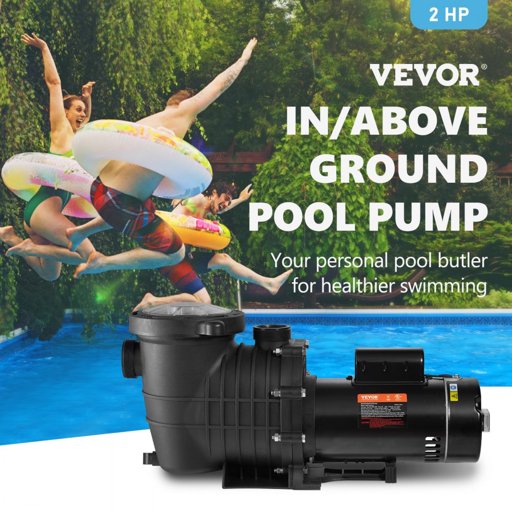 High-Efficiency 2 HP Variable Speed Pool Pump for In/Above Ground Pools with Strainer and ETL Certification, 230V 1500W, 5520 GPH Maximum Flow Rate