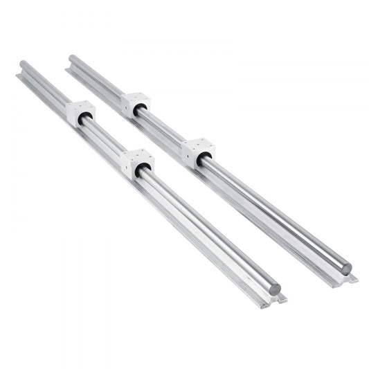 VEVOR 2PCS Linear Rail 0.78-47 Inch, Linear Bearings and Rails with 4PCS SBR20UU Bearing Block, Linear Motion Slide Rails for DIY CNC Routers Lathes Mills, Linear Slide Kit fit X Y Z Axis