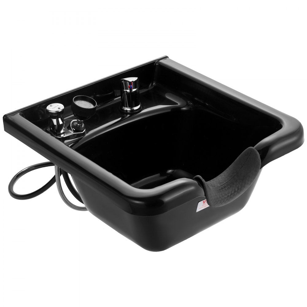VEVOR Shampoo Basin, Black Hairdresser Sink Shampoo Bowl Sink,  ABS Plastic Salon and Spa Hair Washing Sink, Hair Backwash Basin Beauty Salon Equipment for Hair Stylists