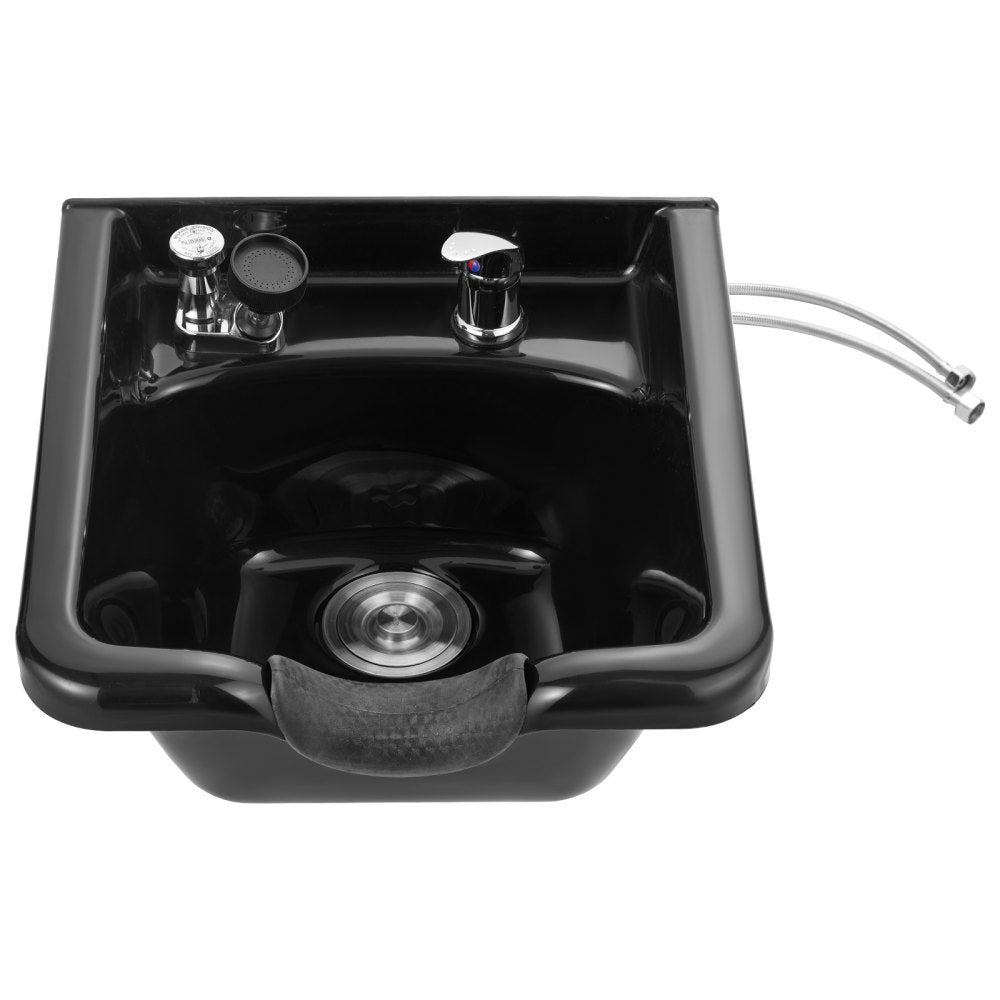 VEVOR Shampoo Basin, Black Hairdresser Sink Shampoo Bowl Sink,  ABS Plastic Salon and Spa Hair Washing Sink, Hair Backwash Basin Beauty Salon Equipment for Hair Stylists