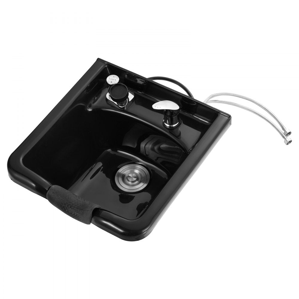 VEVOR Shampoo Basin, Black Hairdresser Sink Shampoo Bowl Sink,  ABS Plastic Salon and Spa Hair Washing Sink, Hair Backwash Basin Beauty Salon Equipment for Hair Stylists