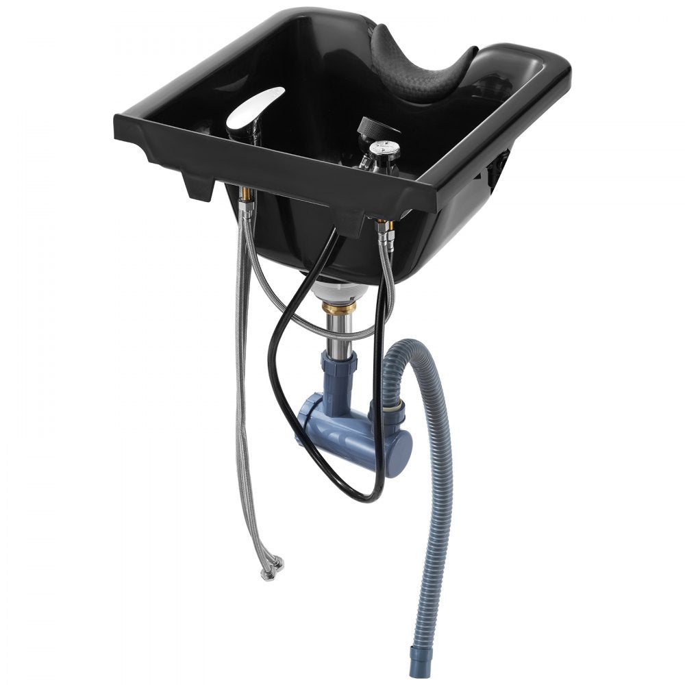VEVOR Shampoo Basin, Black Hairdresser Sink Shampoo Bowl Sink,  ABS Plastic Salon and Spa Hair Washing Sink, Hair Backwash Basin Beauty Salon Equipment for Hair Stylists