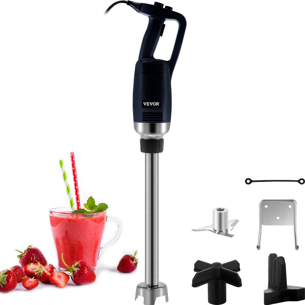 Heavy Duty 500W Commercial Immersion Blender with Variable Speed and 11.8" Removable Stainless Steel Shaft for Kitchen Mixing