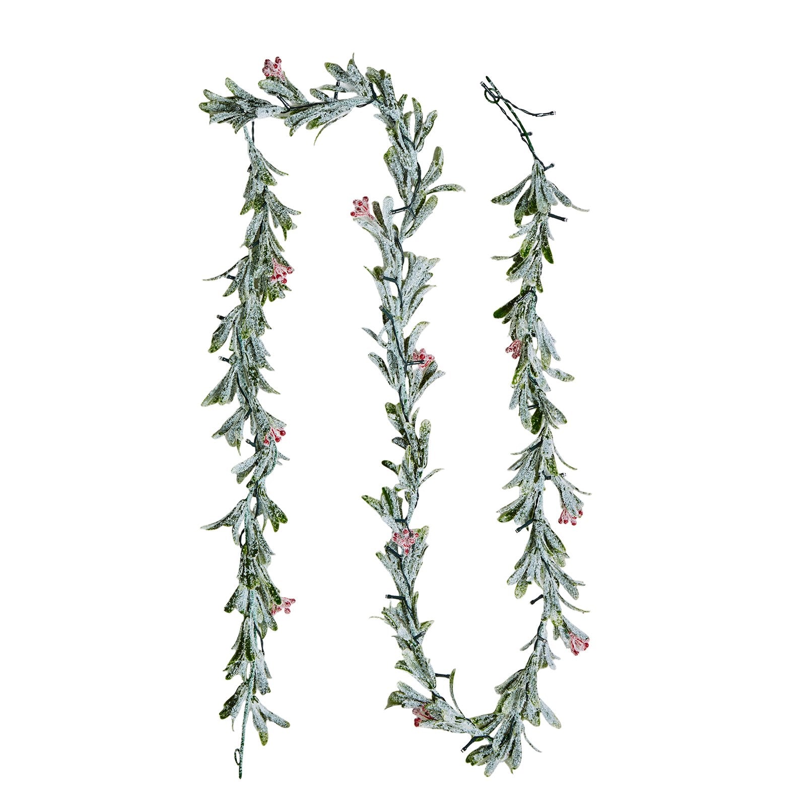 9-FT Christmas Garland with LED Lights - Realistic Greenery, Vines, Olive Leaves, Berries for Indoor/Outdoor Holiday Decor on Mantel, Fireplace