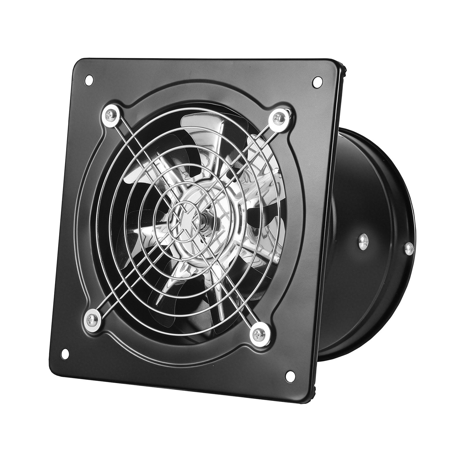 6-Inch High Velocity Exhaust Fan, 308 CFM, Wall-Mount Ventilation Extractor with On/Off Control for Attic, Garage, Kitchen, Workshop, Basement, & Chicken Coop, Low Power Consumption, Black