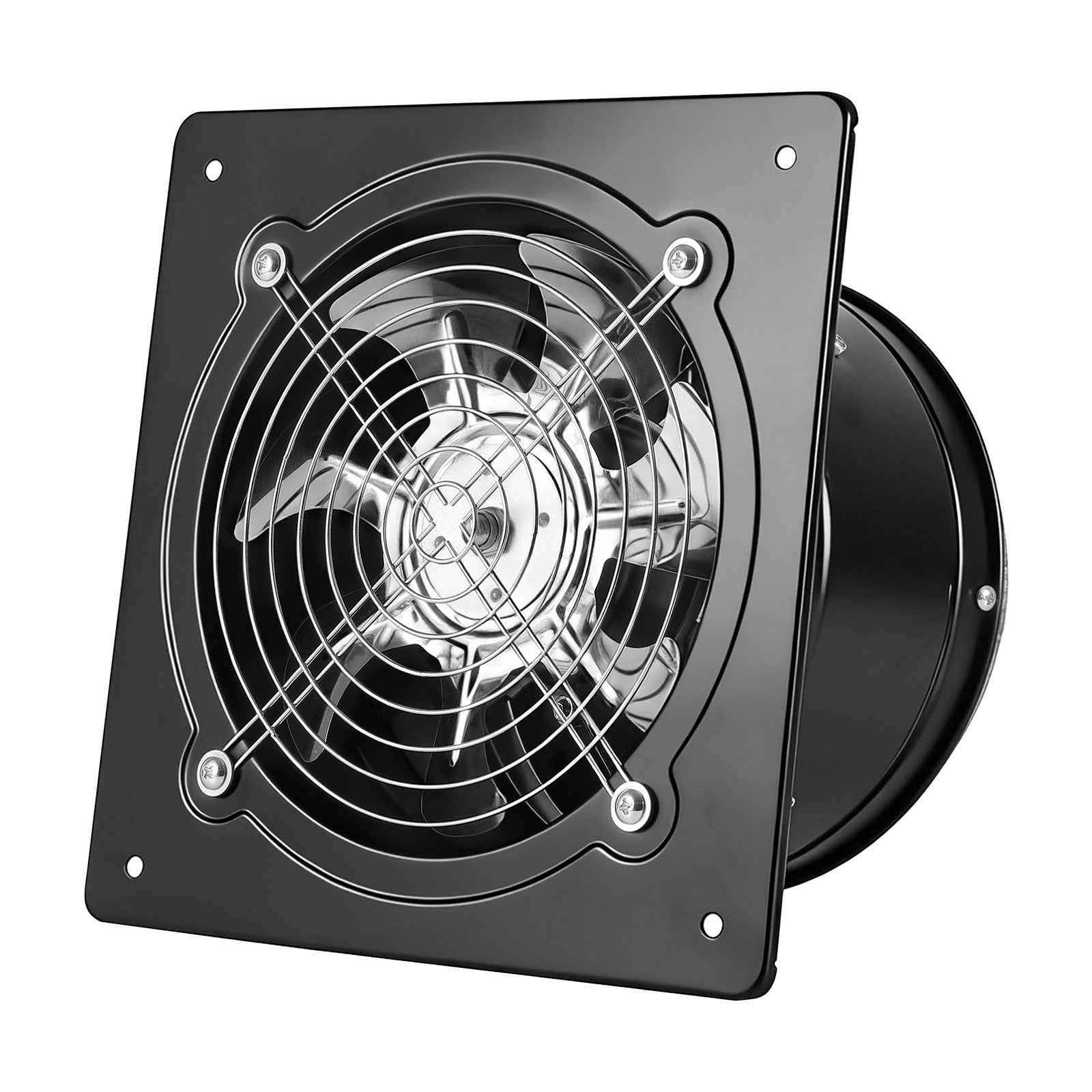 8 Inch High Velocity Wall-Mount Exhaust Fan, 576 CFM, Low Power Ventilation for Attic, Garage, Kitchen, Basement, Workshop, Chicken Coop, Black