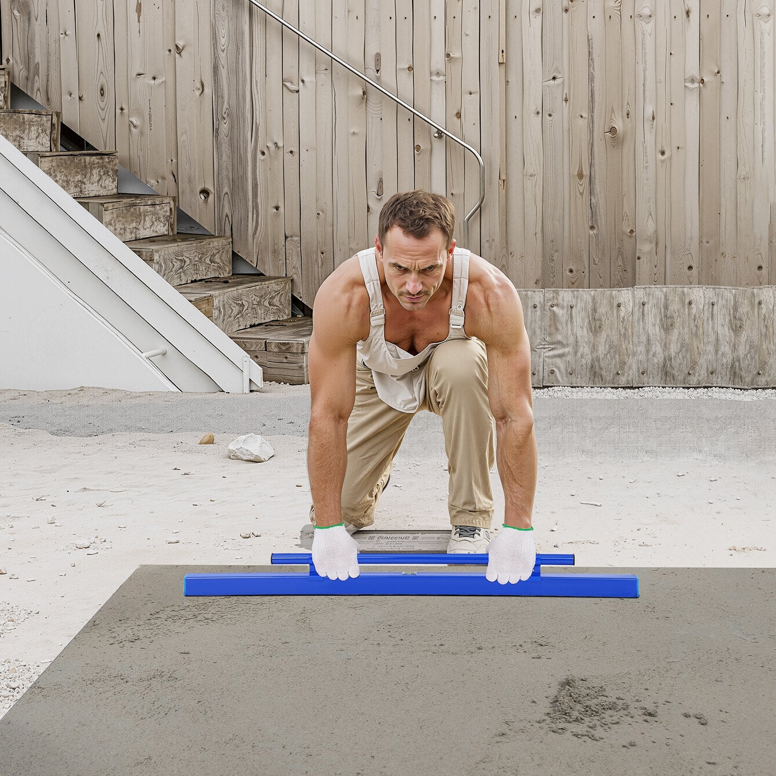 48-Inch Aluminum Concrete Screed with Level Vial, Lightweight & Reversible Handle for Floors, Home Renovation, & Construction Projects
