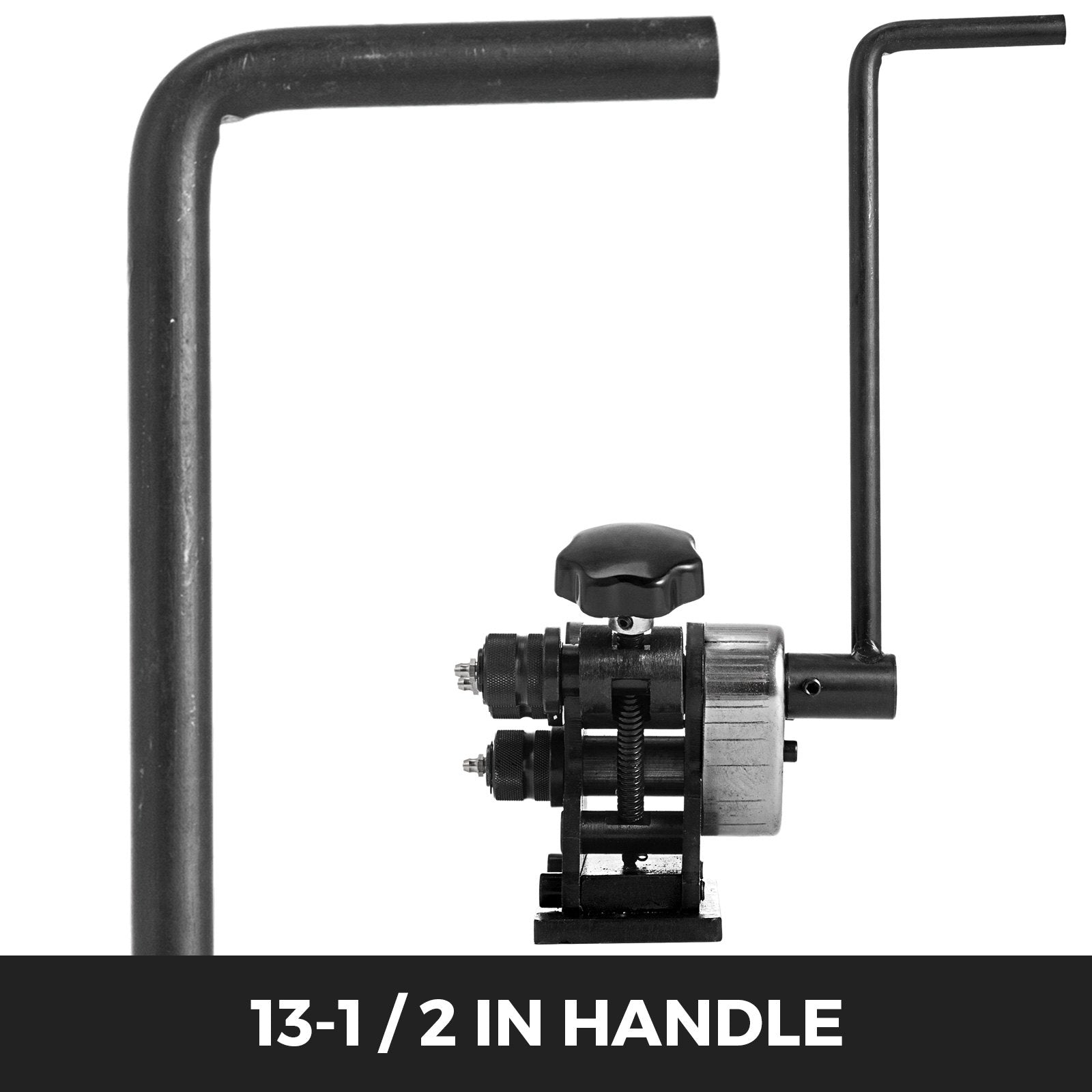 Manual Steel Ring Bender 13.5" - Portable Hand Crank with Single Pinch for 3" & Larger Rings, Heat-Treated Hardened Surface, Easy Install