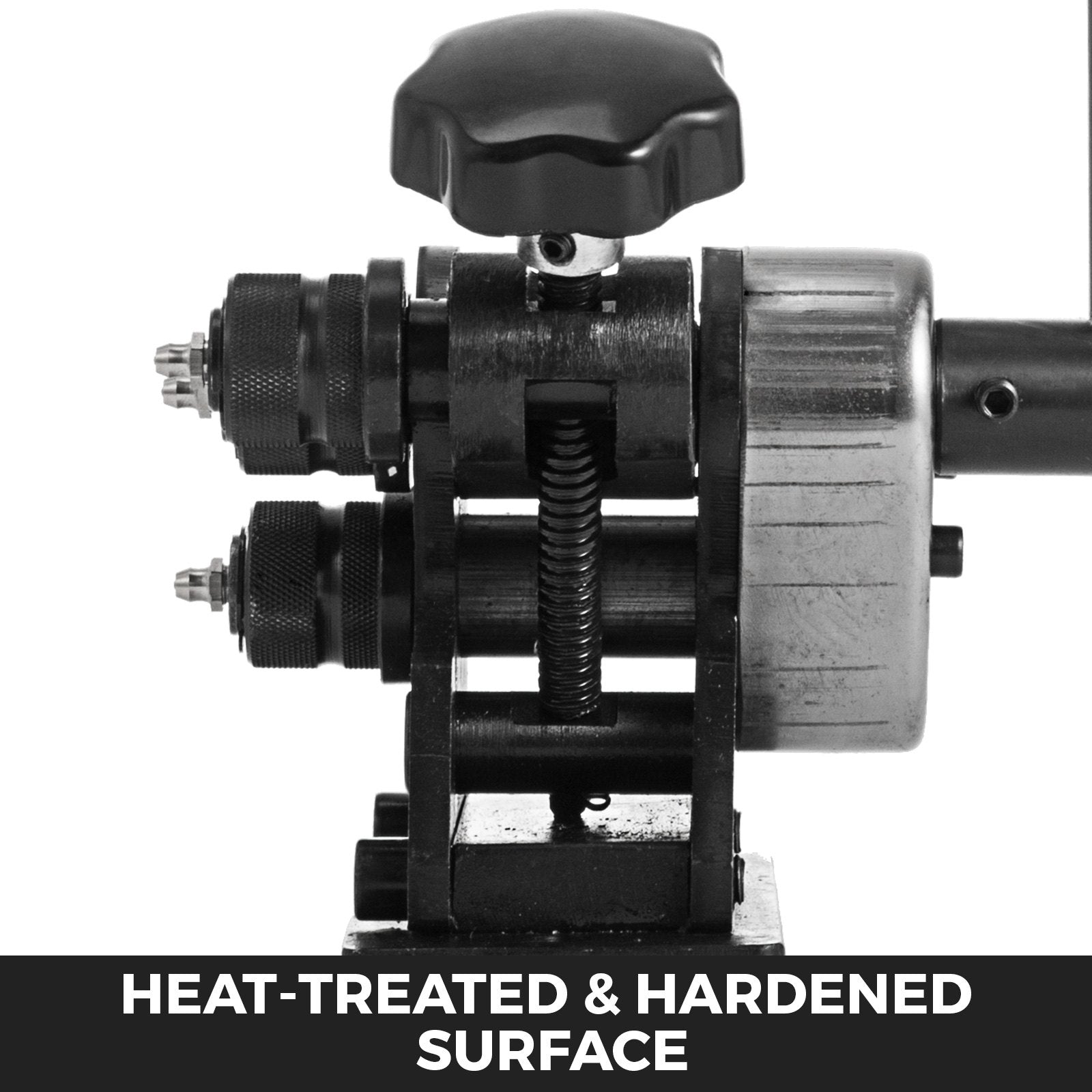 Manual Steel Ring Bender 13.5" - Portable Hand Crank with Single Pinch for 3" & Larger Rings, Heat-Treated Hardened Surface, Easy Install