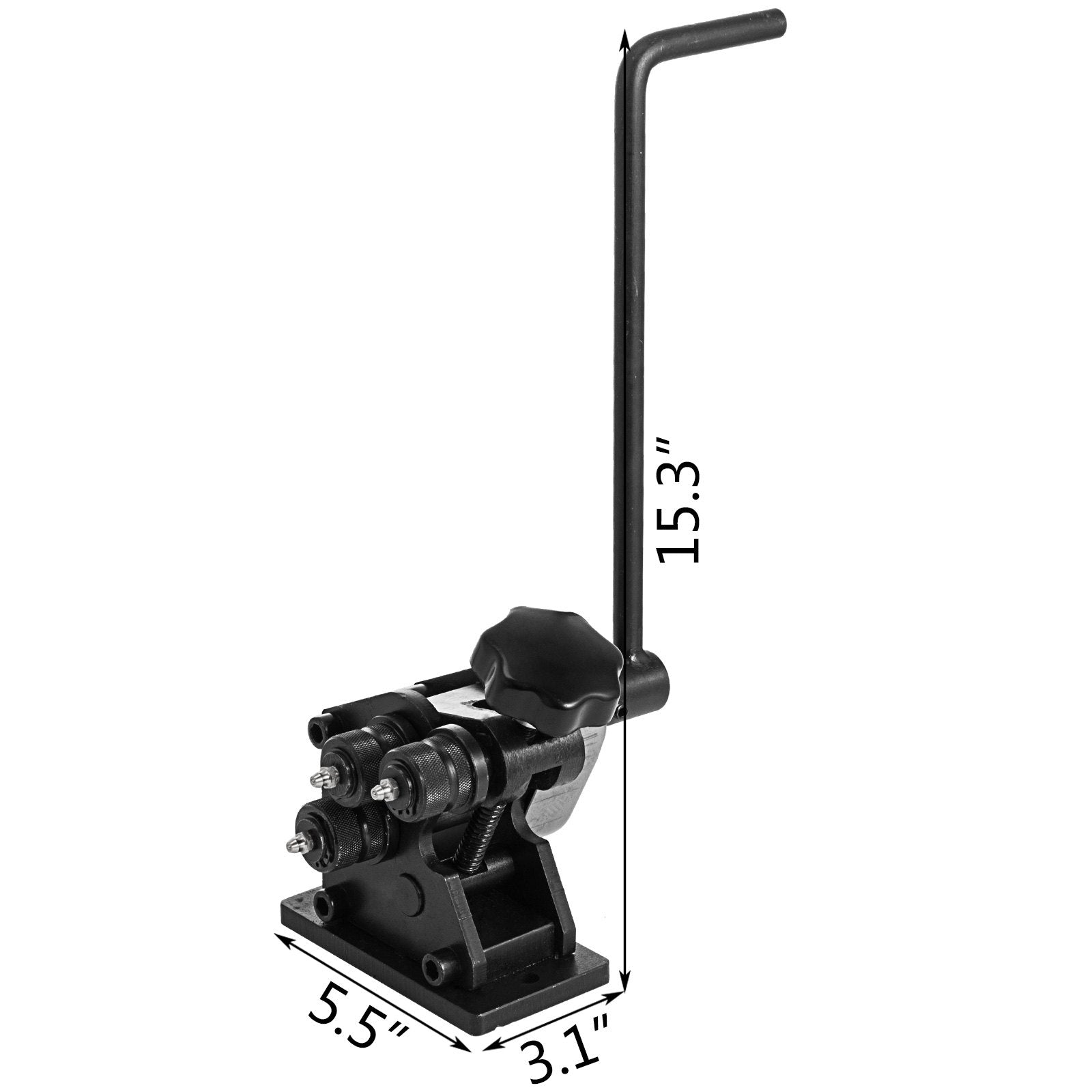 Manual Steel Ring Bender 13.5" - Portable Hand Crank with Single Pinch for 3" & Larger Rings, Heat-Treated Hardened Surface, Easy Install