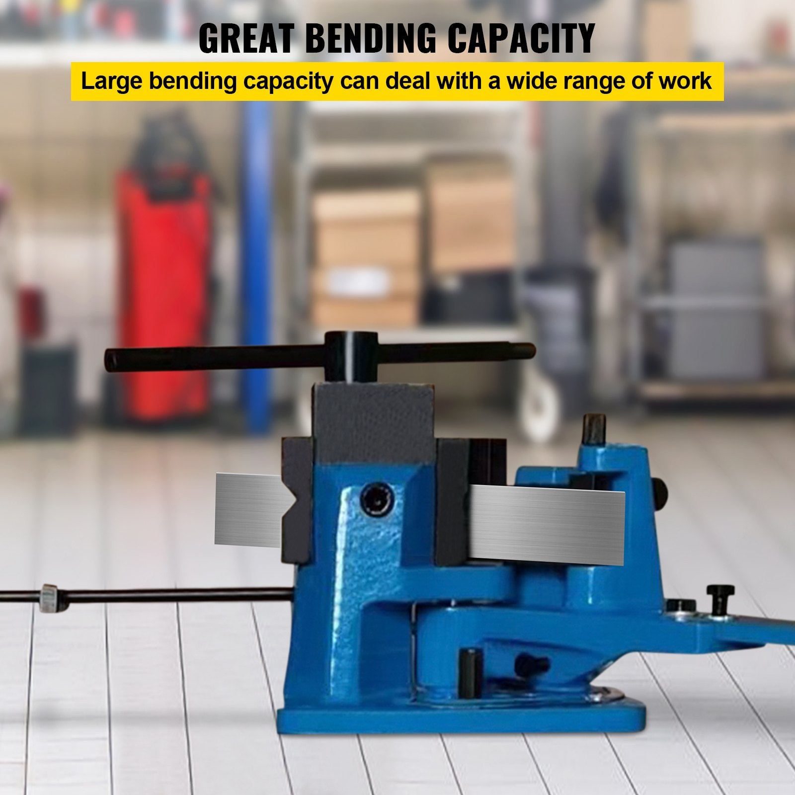 Universal Metal Bender UB-100, Heavy-Duty Steel Rod & Rebar Bender with Detachable Lever for Hot/Cold Bending, Flat/Round/Strip/Square Steel, Max 1.2" Size, 120° Capacity