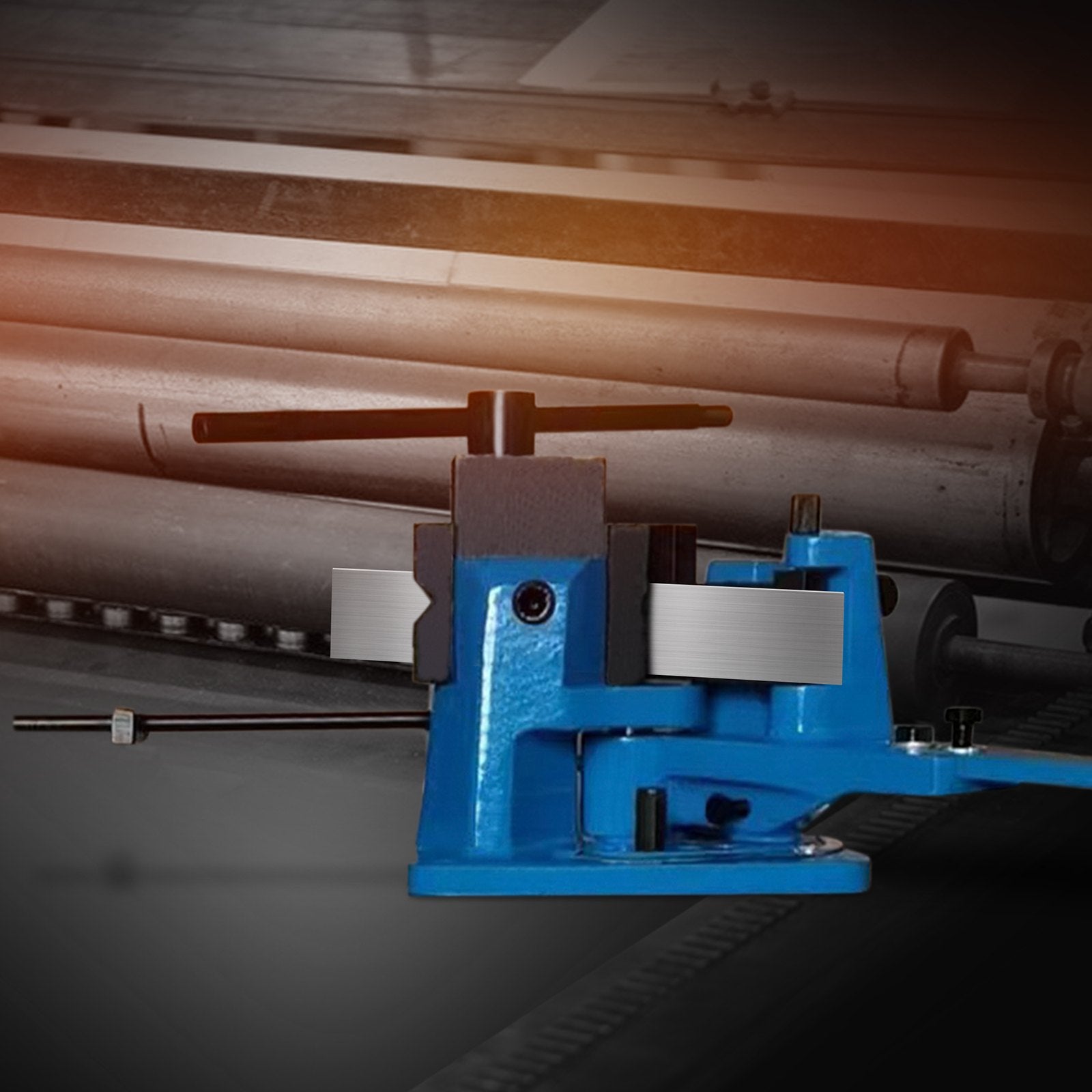 Universal Metal Bender UB-100, Heavy-Duty Steel Rod & Rebar Bender with Detachable Lever for Hot/Cold Bending, Flat/Round/Strip/Square Steel, Max 1.2" Size, 120° Capacity