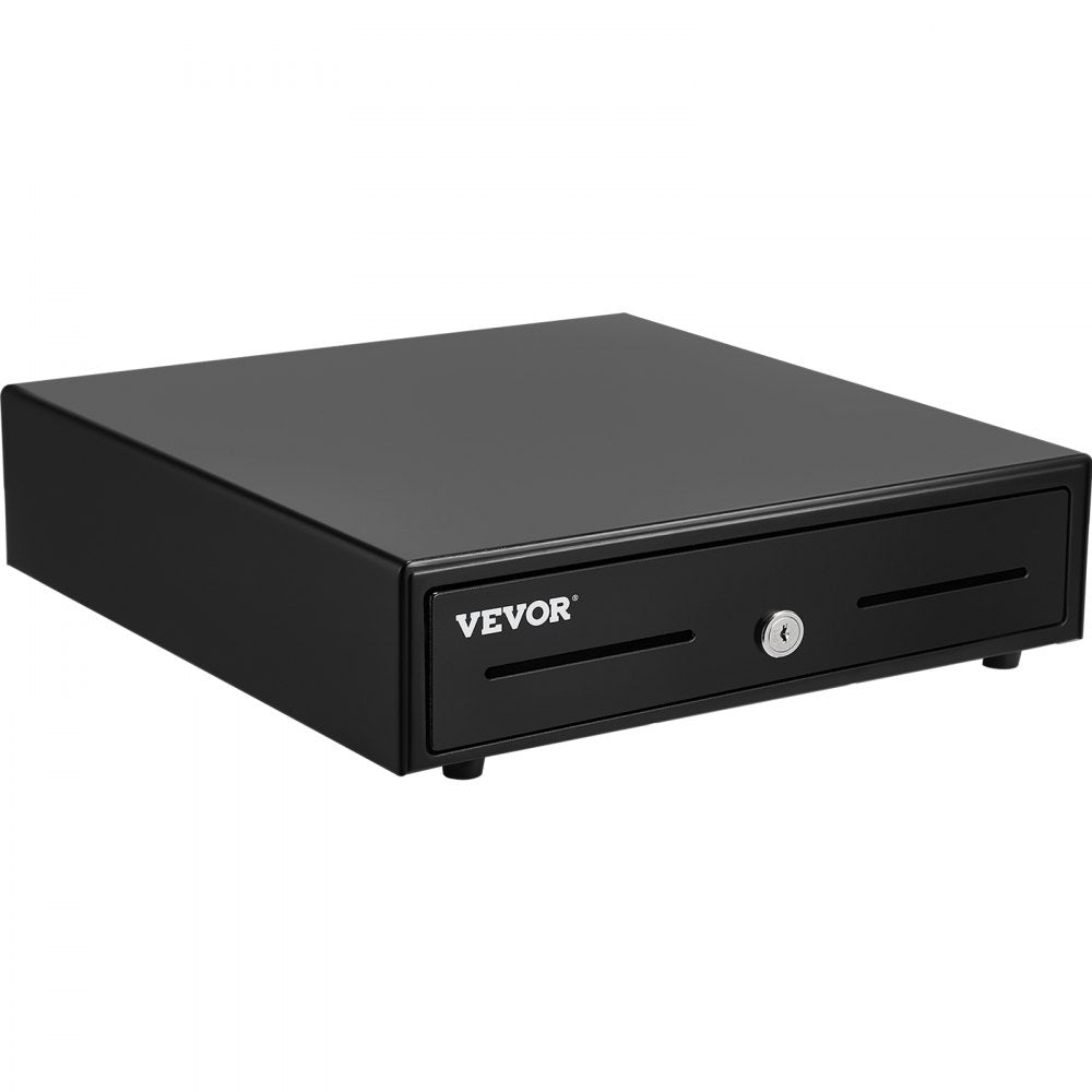 VEVOR Cash Register Drawer, 13" 2 Unlocking Ways, Fully Removable Design with 4 Bill 5 Coin Cash Tray, 2 Keys Included, Compact Size Cash Registers for Supermarket, Bar, Coffee Shop, Restaurant