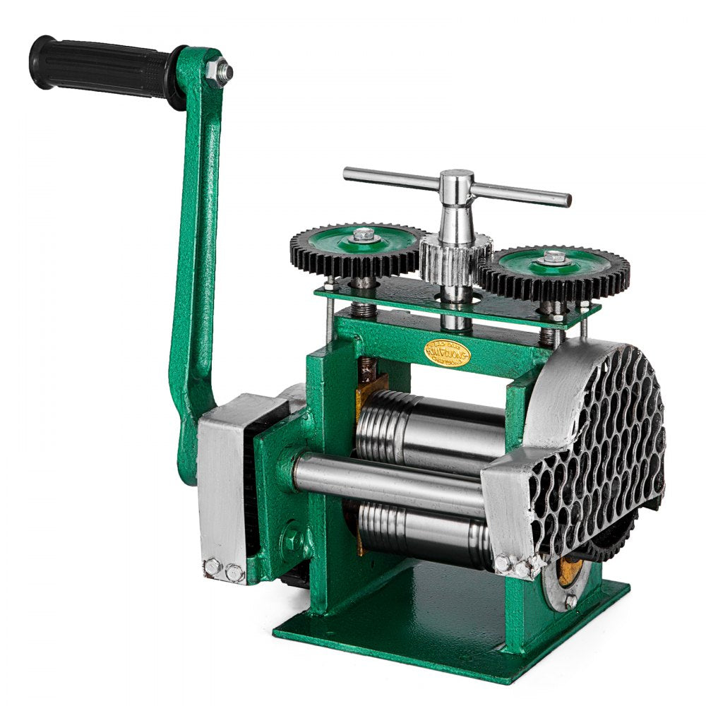 VEVOR Jewelry Combination Rolling Mill 120mm Width Flat Rolling Mill 55 mm Diameter Rollers Rolling Mill Press Gear Ratio 4:1 Jewelry Press Tabletting Tool for Jewelry Repair Design