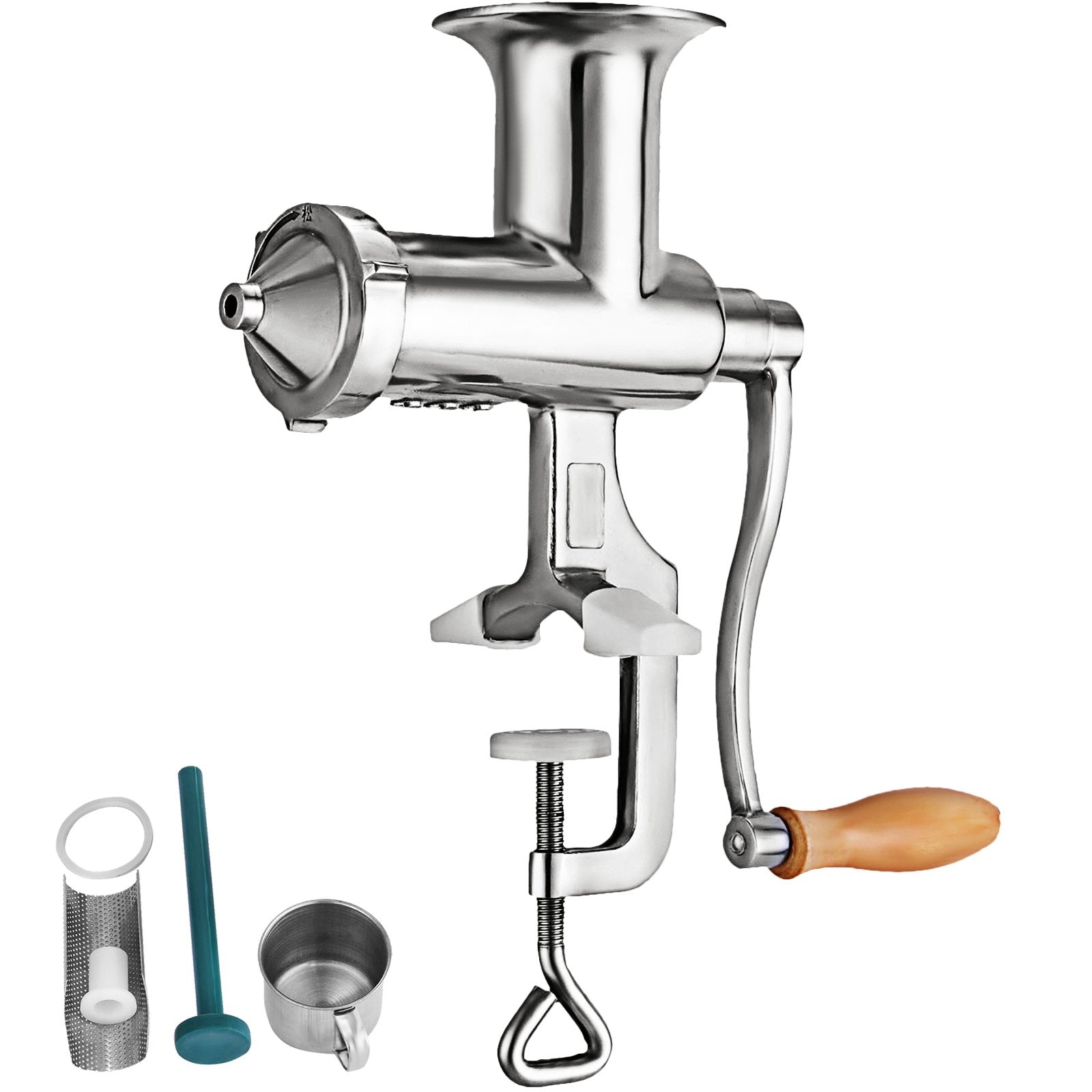 Portable Stainless Steel Wheatgrass Juicer - Manual Extractor with 3 Sieves for Efficient Juice Extraction from Fruits, Vegetables, and More