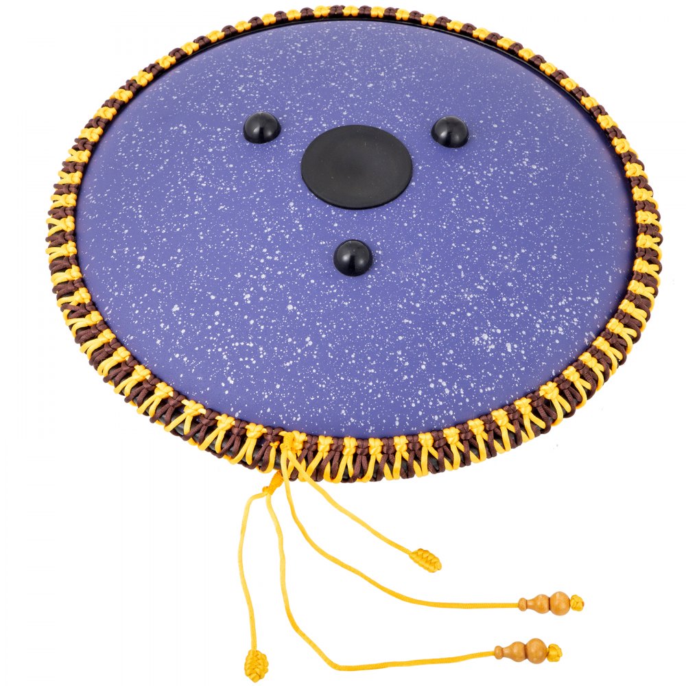 14.9-Inch 14-Note Steel Tongue Drum with Accessories for Percussion Enthusiasts in Purple