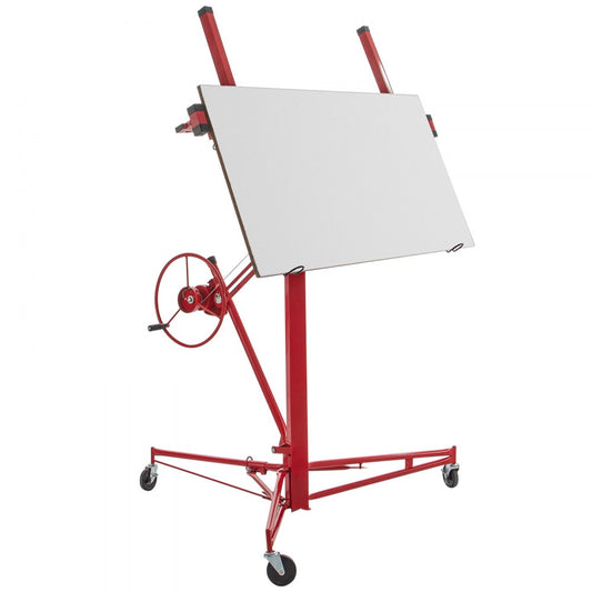 VEVOR Drywall Rolling Lifter Panel, 16ft Sheetrock Lift Drywall Lift, 150lb Weight Capacity Panel Hoist Jack Tool, Steel Material w/Telescopic Arm & 3 Lockable Wheels, 48x192 in Plasterboard Size