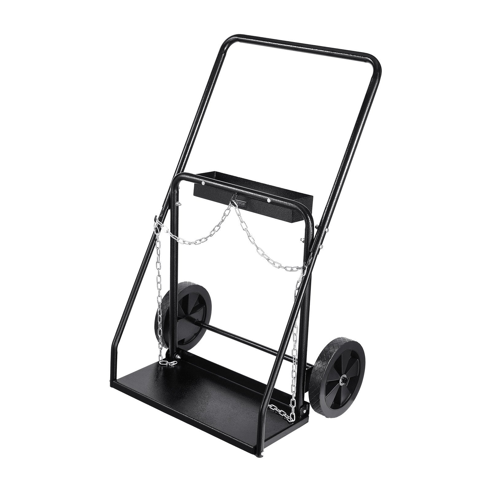 Heavy-Duty Dual Welding Cylinder Cart for Oxygen Acetylene Tanks, 440LBS Capacity, 10-Inch Wheels, Safety Chains for 12.5-Inch Gas Cylinders