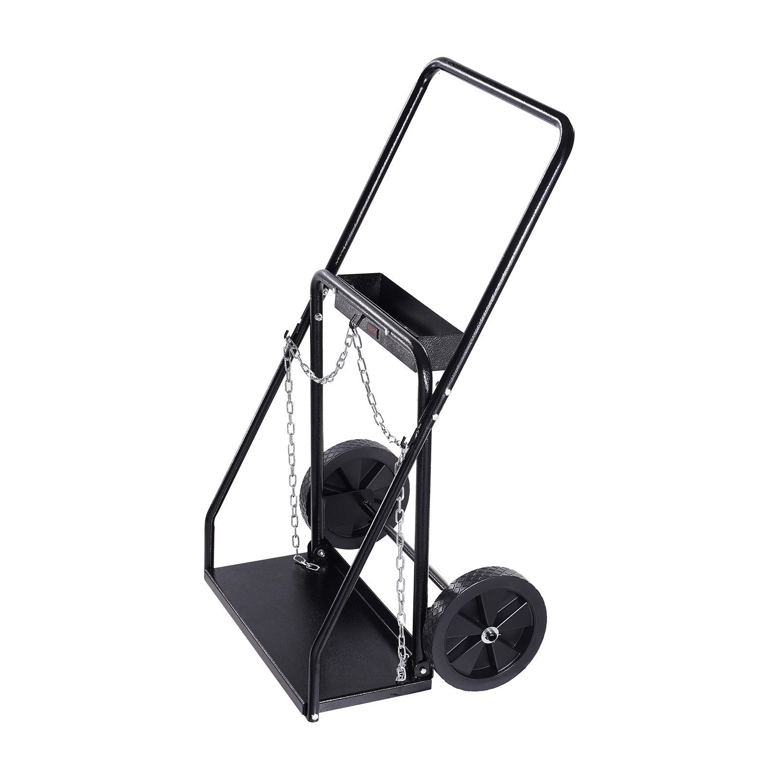 Heavy-Duty Dual Welding Cylinder Cart for Oxygen Acetylene Tanks, 440LBS Capacity, 10-Inch Wheels, Safety Chains for 12.5-Inch Gas Cylinders
