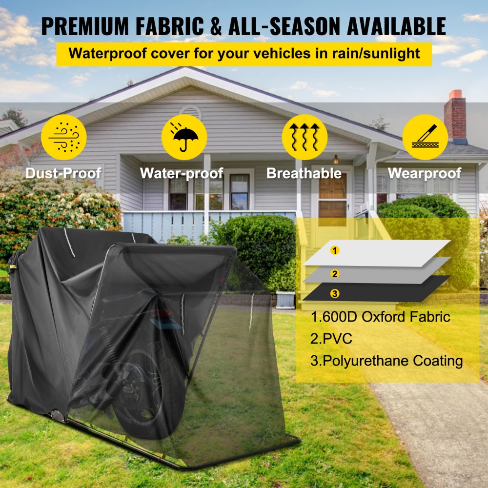 Heavy Duty Large Motorcycle Shelter Shed Cover Storage Tent Strong Safe Garage