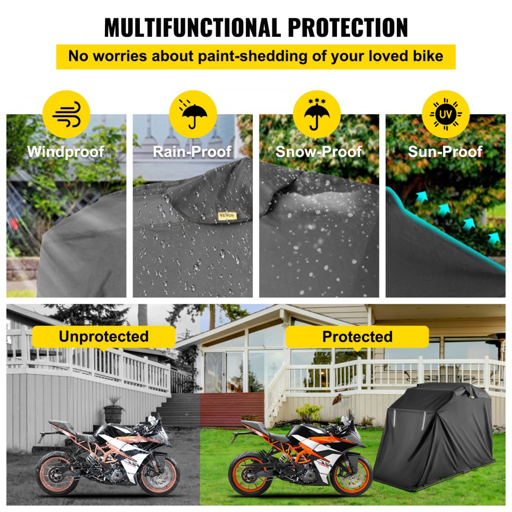 Heavy Duty Large Motorcycle Shelter Shed Cover Storage Tent Strong Safe Garage
