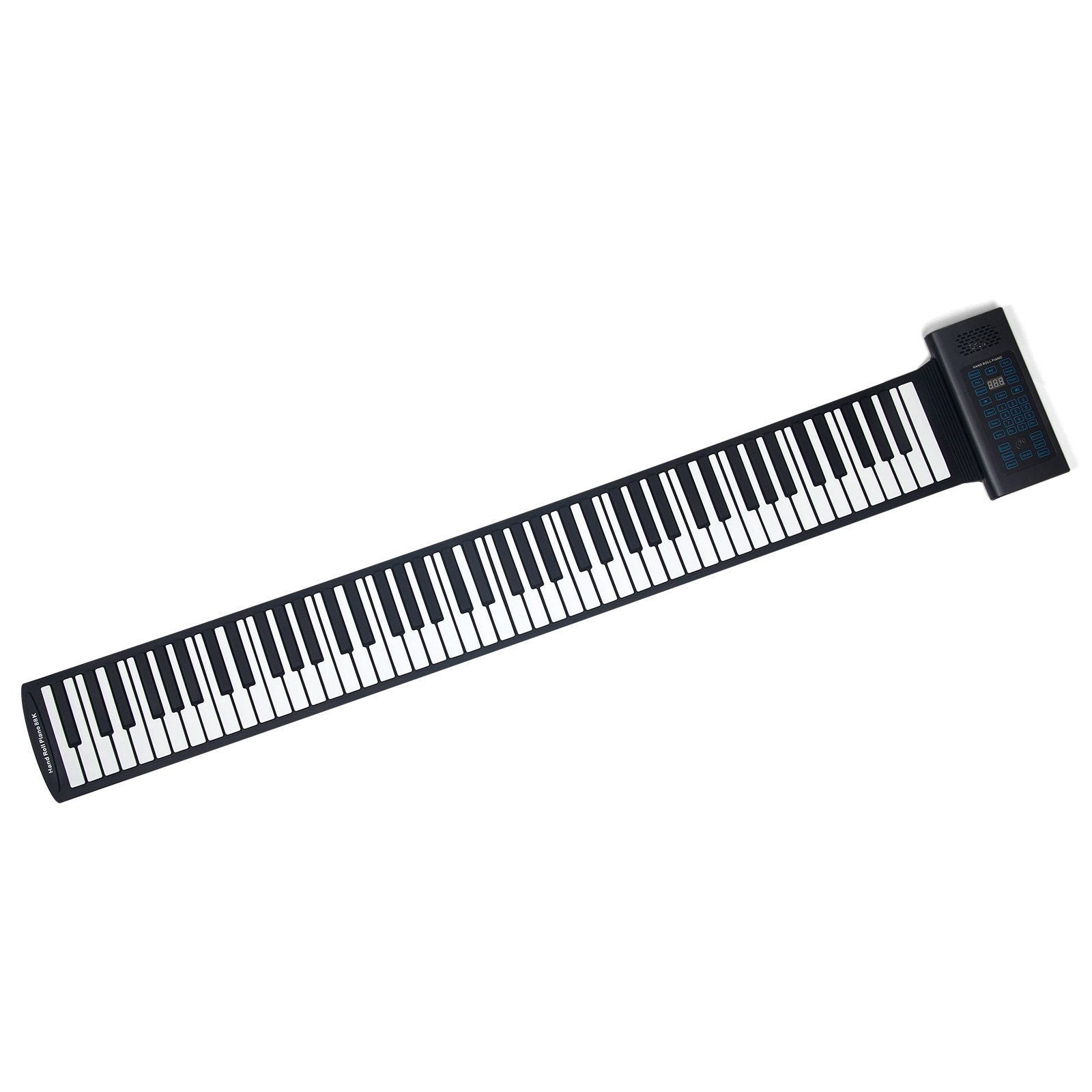 Portable 88-Key Roll Up Piano with 128 Rhythms & Tones, Rechargeable Battery, MIDI & Bluetooth for Kids, Beginners, Adults - LED Display & Speaker