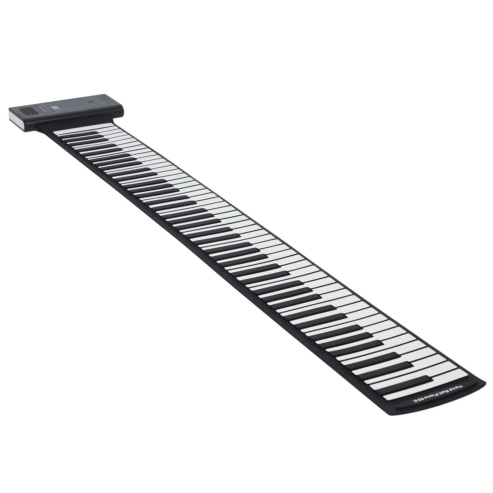 Portable 88-Key Roll Up Piano with 128 Rhythms & Tones, Rechargeable Battery, MIDI & Bluetooth for Kids, Beginners, Adults - LED Display & Speaker