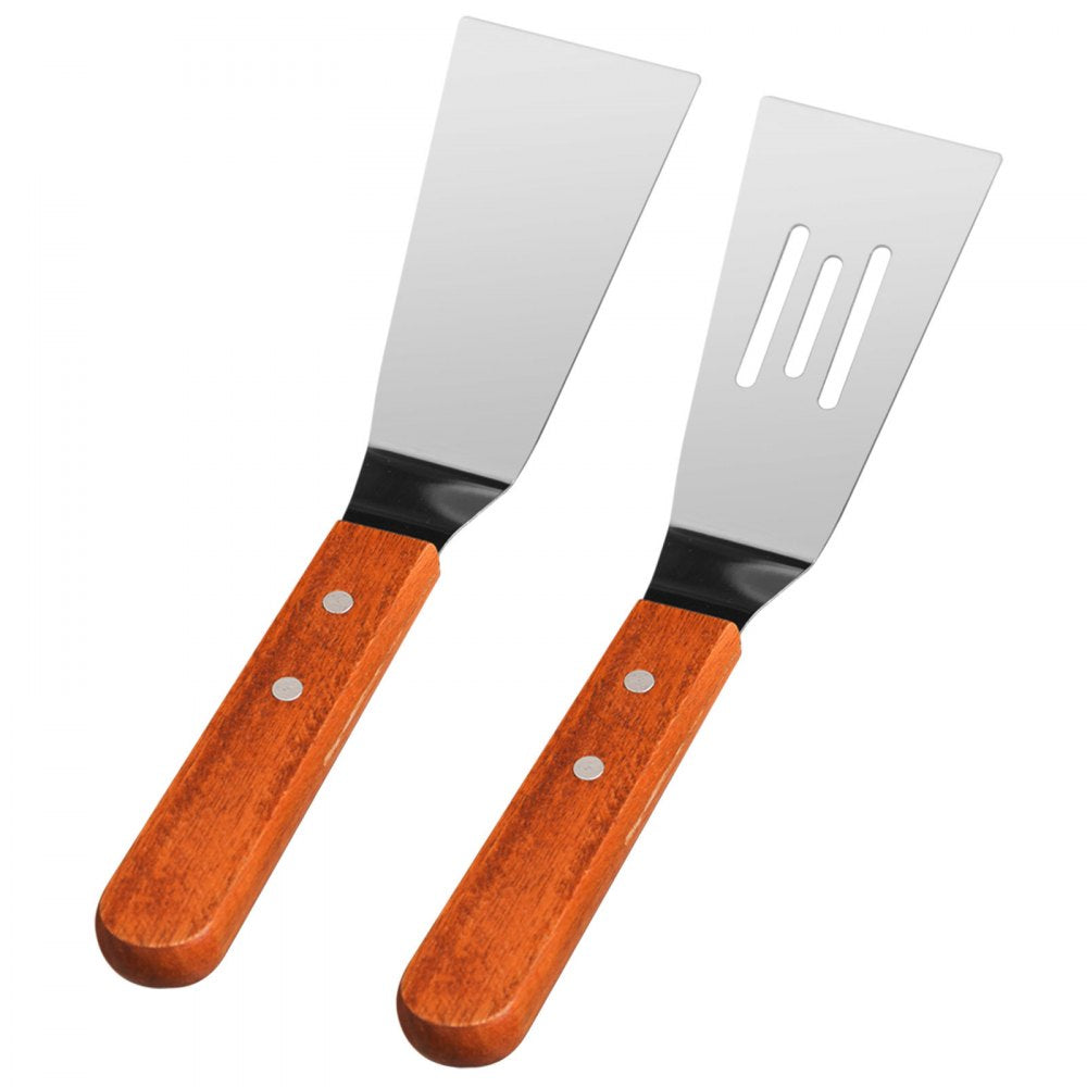 VEVOR Stainless Steel Griddle,32\" X 17\" Universal Flat Top Rectangular Plate , BBQ Charcoal/Gas Grill with 2 Handles and Grease Groove with Hole，Grills for Camping, Tailgating and Parties .