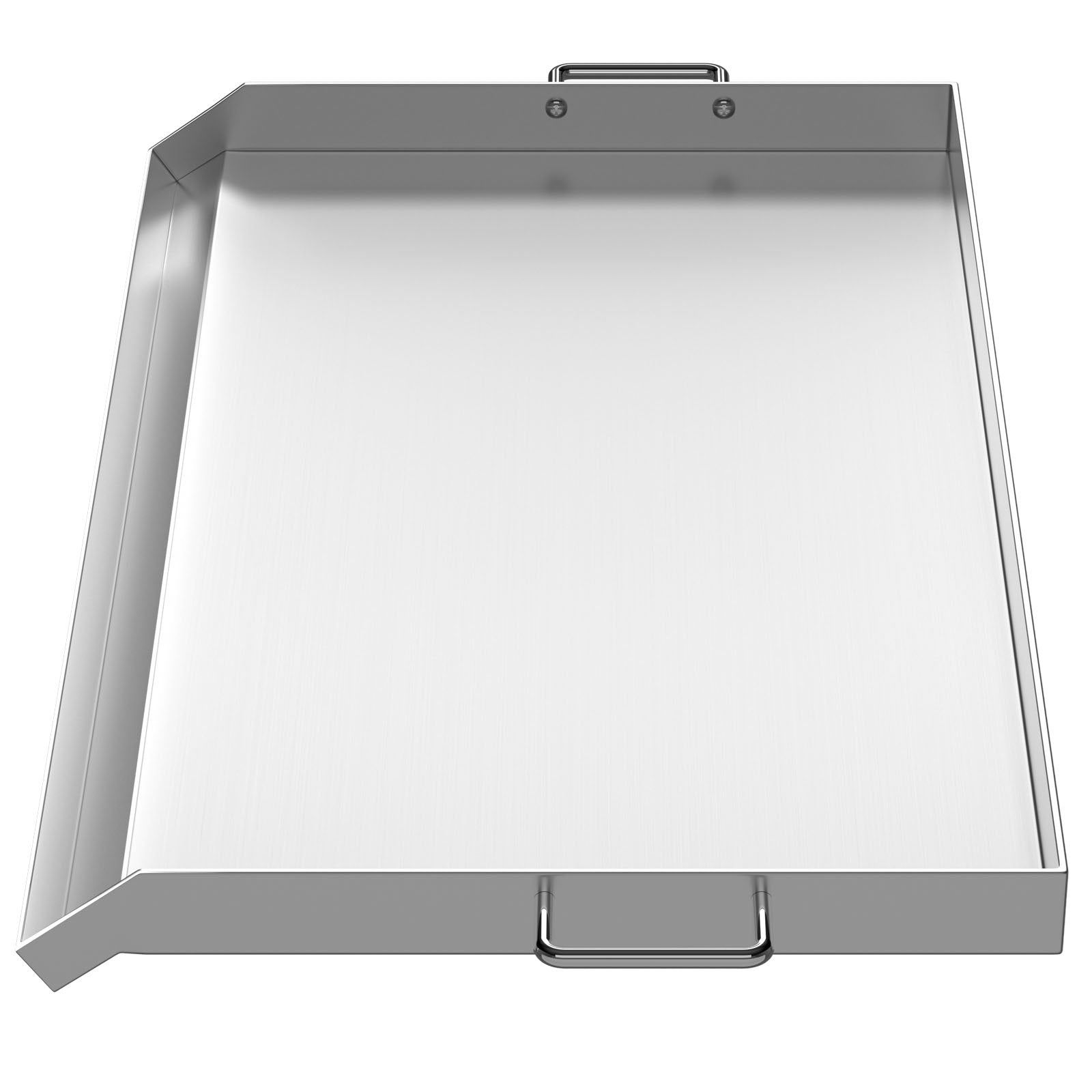 Universal 32" x 17" Stainless Steel Griddle – Flat Top BBQ Grill for Charcoal/Gas, Camping, Tailgating, Parties, with Handles & Grease Groove