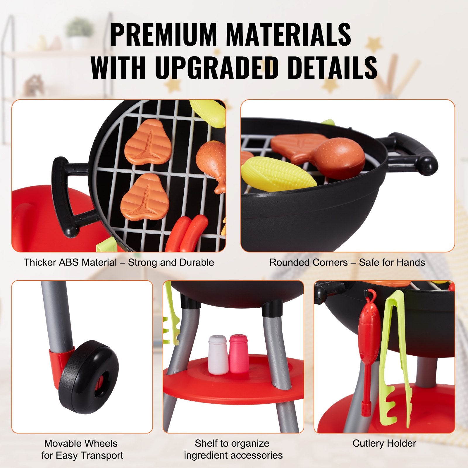 28 PCS BBQ Grill Playset for Kids with Lights & Sounds, Interactive Kitchen Toy, Perfect Cooking Set for Toddlers Ages 3-8, Ideal Birthday Gift