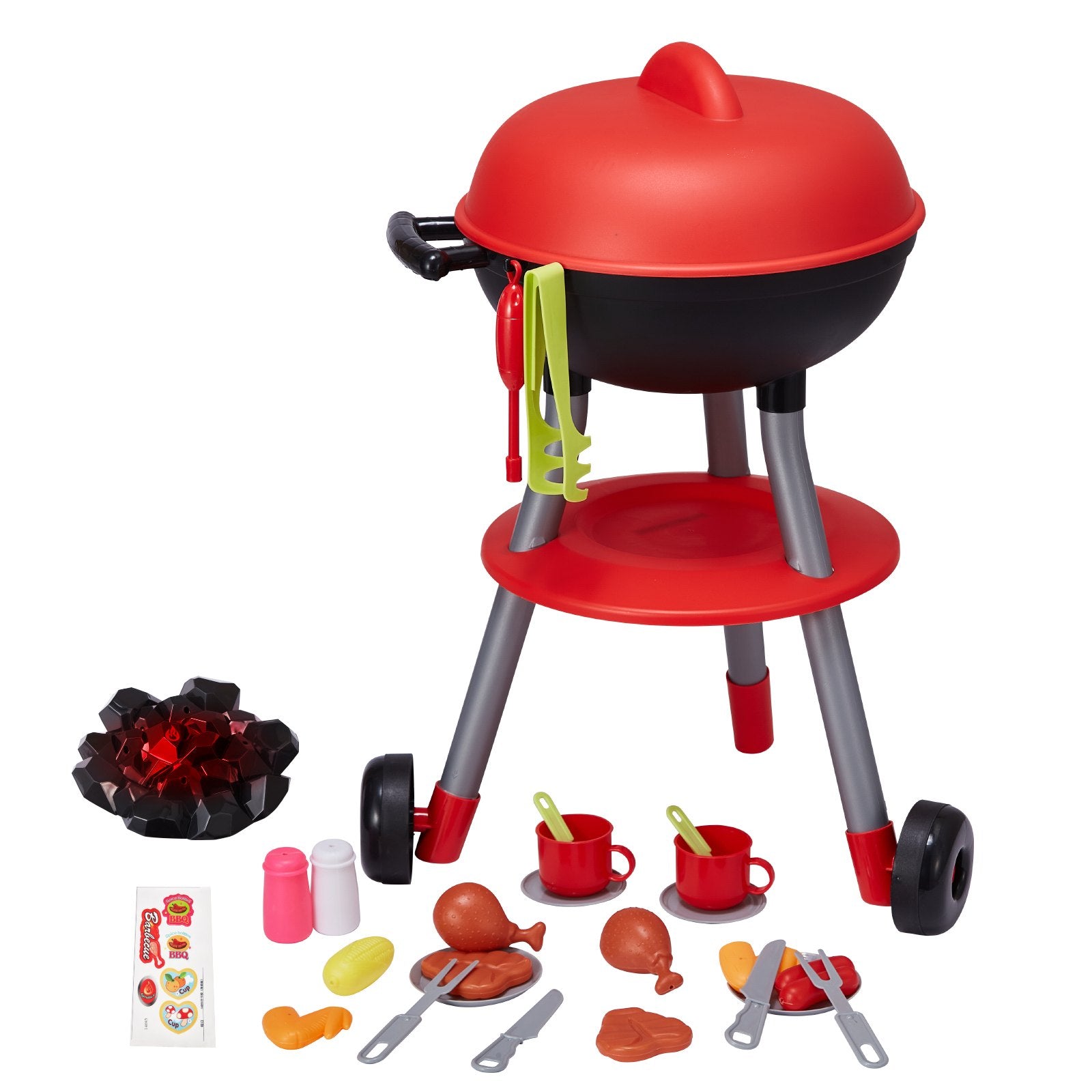 28 PCS BBQ Grill Playset for Kids with Lights & Sounds, Interactive Kitchen Toy, Perfect Cooking Set for Toddlers Ages 3-8, Ideal Birthday Gift