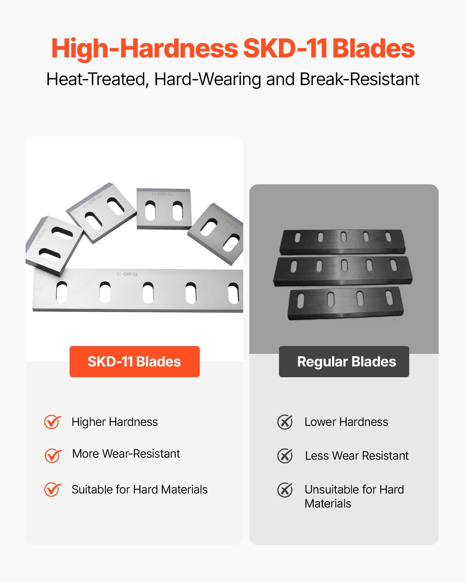 Alloy Steel Shredder Blade Kit for Model 400 Grinder | 12 Rotating & 2 Fixed SKD-11 Blades | High-Hardness, Durable, Low Noise for ABS, PP, PVC, Nylon