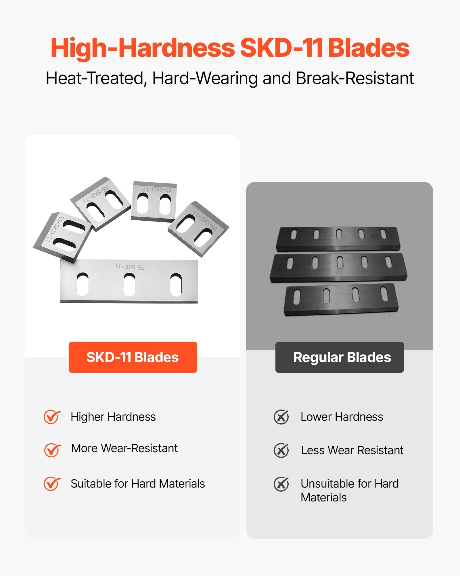 Alloy Steel Shredder Blades Kit with 9 Rotating & 2 Fixed High-Hardness SKD-11 Blades for Model 180 Plastic Grinder, Ideal for ABS, PP, PVC & Nylon