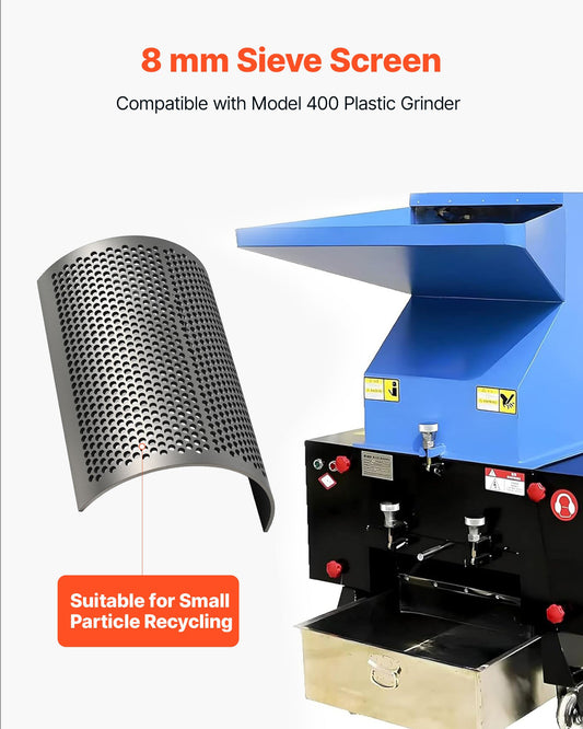 Durable High-Precision Steel Screen Mesh for Model 400 Plastic Shredder with 8mm Aperture, Ideal for Efficient Small Particle Recycling