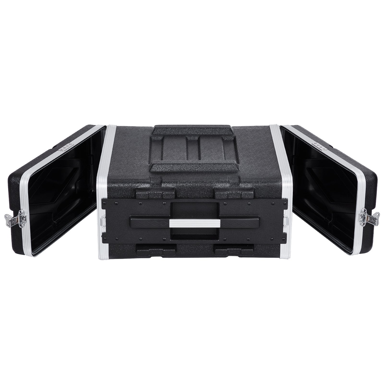 4U Rack Case with ABS Construction, Heavy-Duty Latches, Detachable Panels for Amps, Mixers, Secure & Portable Server Rack Cabinet