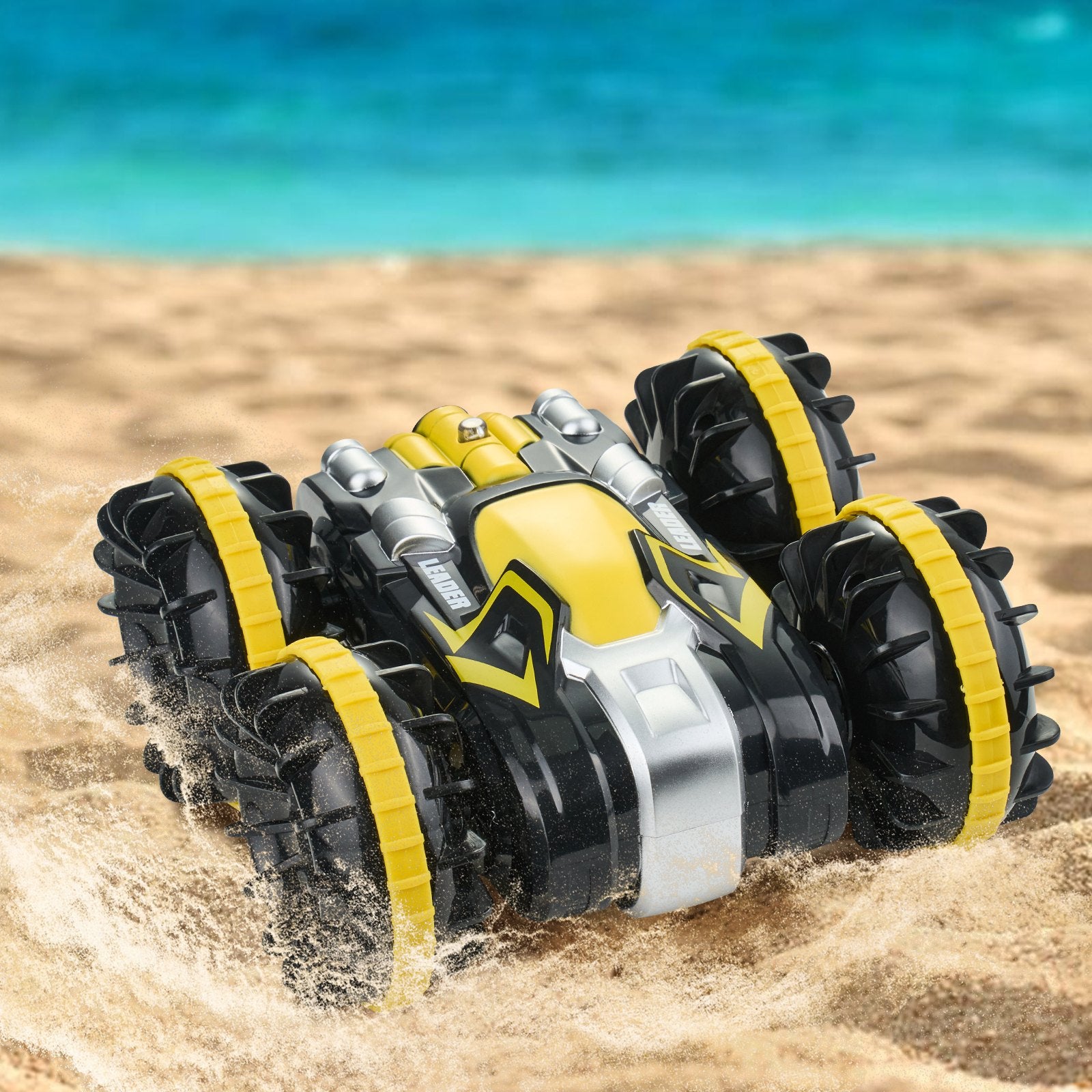High-Speed Amphibious RC Car Boat, 360° Stunt, Waterproof 4WD, All-Terrain Water Beach Pool Toy with Dual Batteries for Kids 6+