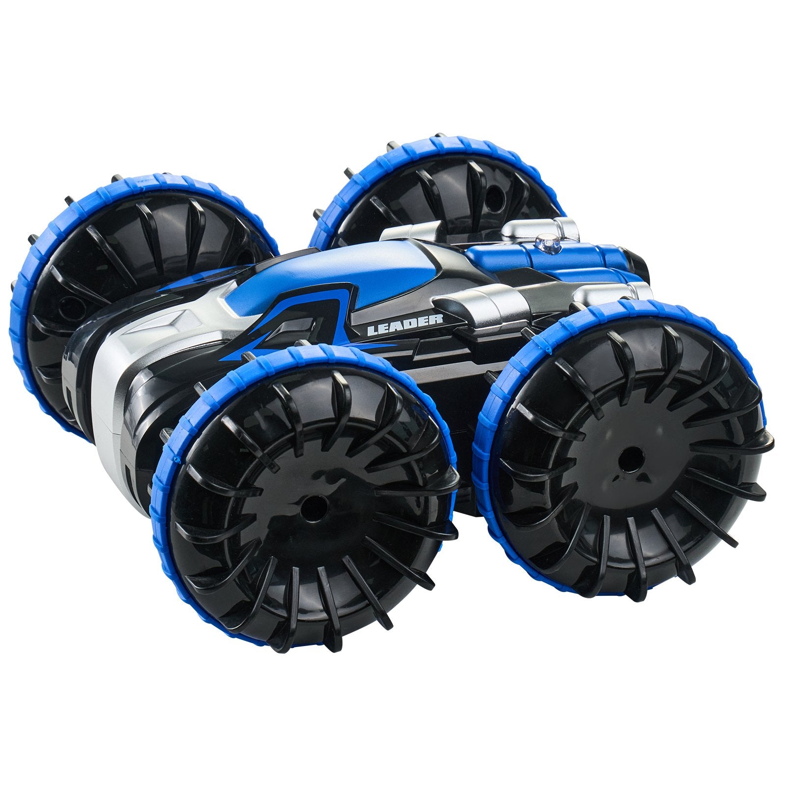 Blue Amphibious RC Car Boat for Kids, 4WD 360° Stunt Vehicle, Waterproof All-Terrain Toy for Beach, Pool, Water, 6+ Year Olds, 12 km/h, 2.4GHz