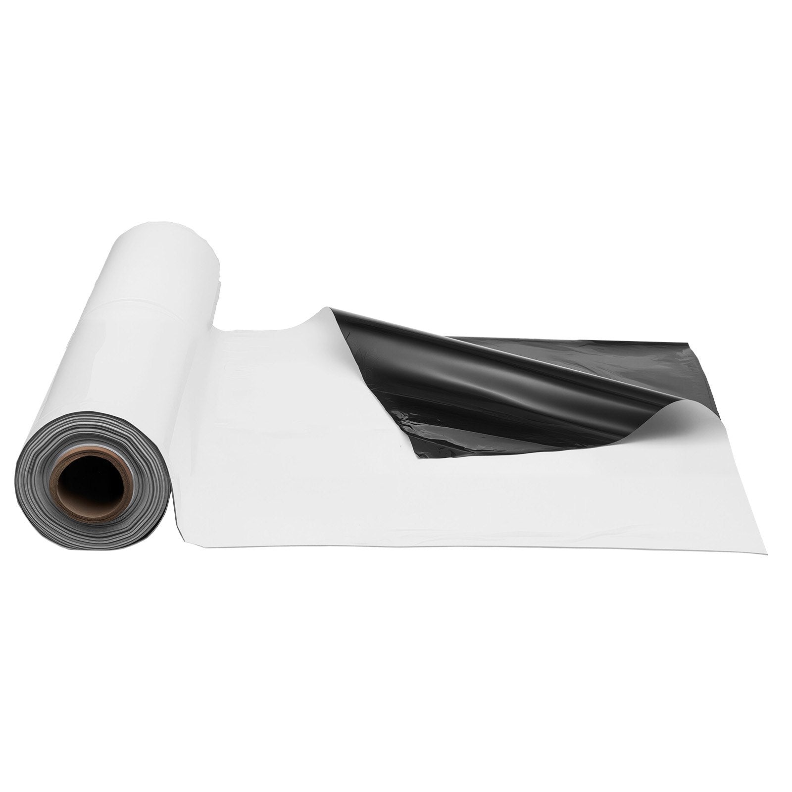 Heavy Duty 10 Mil Plastic Sheeting Roll, 10' x 100' Black & White, Multi-Purpose Tarp for Vapor Barrier, Paint Cover, Durable Weather Resistant Polyethylene