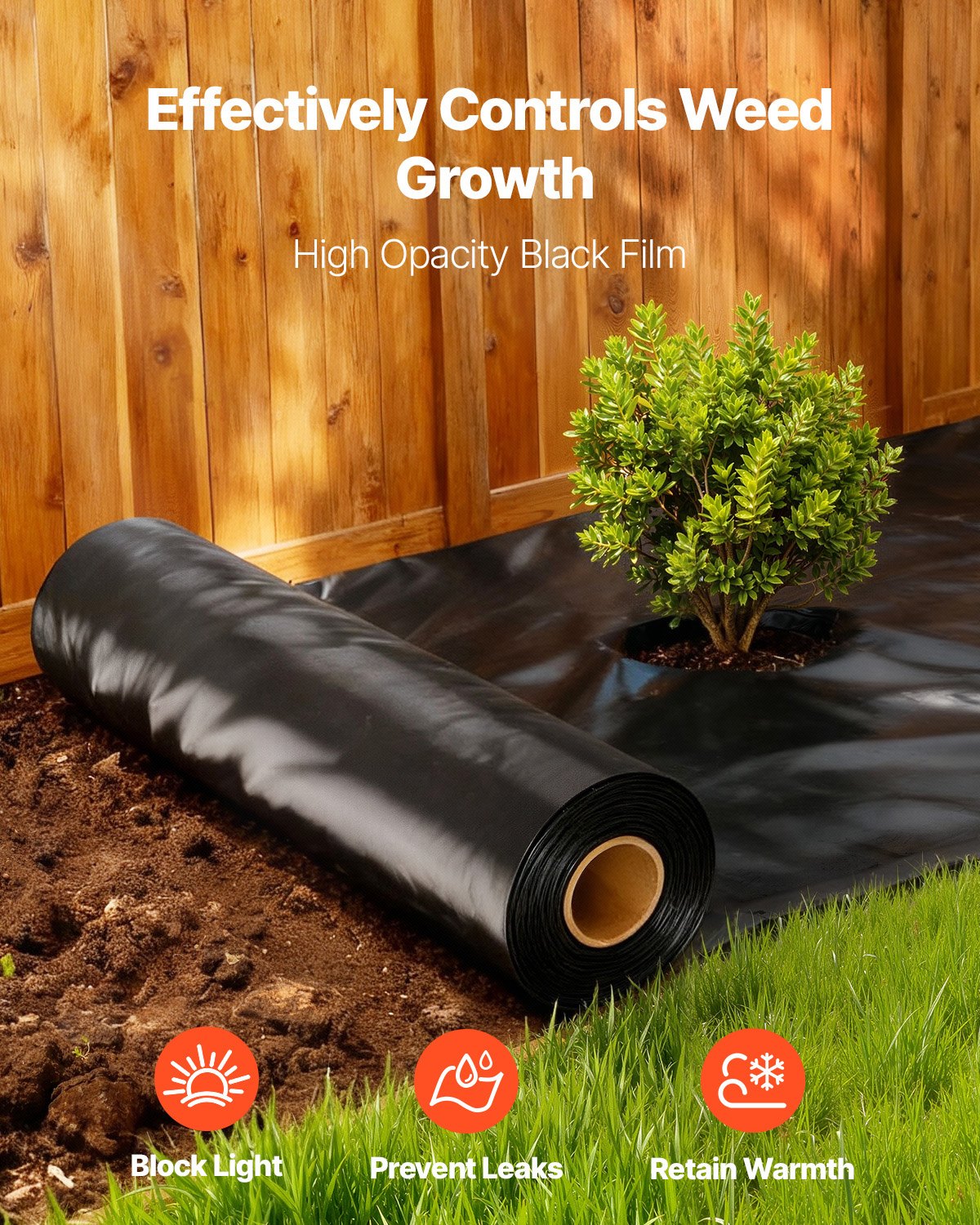 Heavy Duty 3FT x 50FT Black Plastic Sheeting Roll, 4 Mil Thick Drop Cloth Tarp for Vapor Barrier, Crawl Space, Multi-Purpose Use