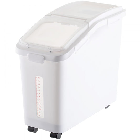 VEVOR Ingredient Storage Bin, 11.4 Gallon Capacity Shelf Ingredient Bin, 280 Cup Flour Bins on Wheels Commercial Prosave Shelf-storage Ingredient Bin with Lid and Scoop Rice Bin for Kitchen White